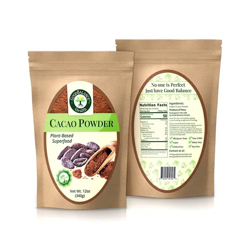 Vista 3 de Good Balance Health - Cacao en polvo orgánico Cacao en polvo crudo sin azúcar para hornear, batidos y chocolate caliente Superalimento a base