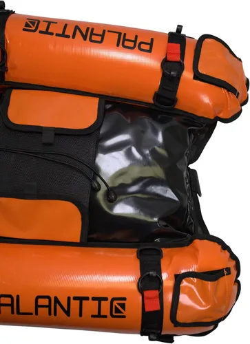 Vista 5 de Palantic Barco flotante inflable para pasarela de buceo con bandera de buceo y bomba de aire, naranja