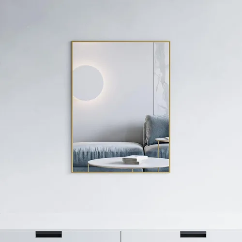 Vista 18 de Dowell Espejo de baño Espejo de pared rectangular con marco de metal Espejo de marco delgado Espejo de tocador de baño moderno - Negro 5004