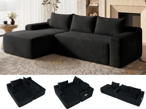Vista 23 de THSUPER Sofás seccionales sin hueso de pana de 134 pulgadas en forma de U de gran tamaño para sala de estar con diván doble, cómodo sofá de asiento