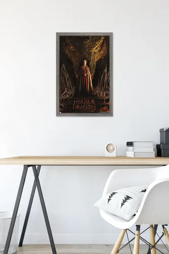 Vista 6 de Trends International House of the Dragon - Póster de pared de una hoja de cabeza de dragón de Rhaenyra, 14.725 x 22.375 pulgadas, versión enmarcada