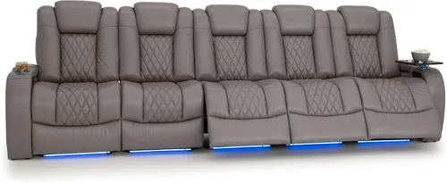 Vista 156 de Seatcraft Asiento de cine en casa Diamante Marrón Reclinable Individual