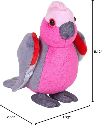 Vista 2 de Wild Republic Pocketkins Eco Galah, animal de peluche, 5 pulgadas, juguete de peluche, hecho de materiales reciclados, respetuoso con el medio