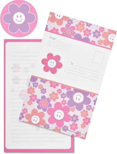Vista 9 de iscream Pack of 8 Fold-over Ready to Send Note Cards - Blossoms and Bows