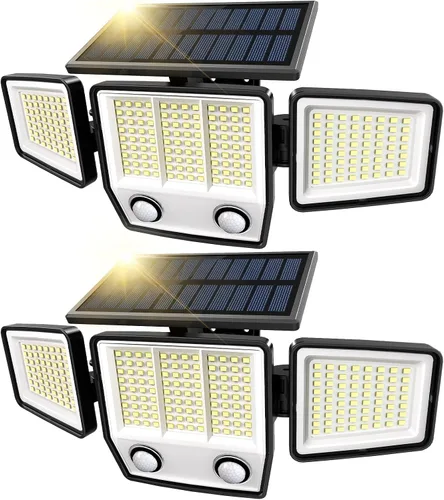 Vista 14 de MDCMDCM Luces solares para exteriores con sensor de movimiento, impermeables, 3000 lúmenes, 3 modos, luces de seguridad para exteriores, iluminación