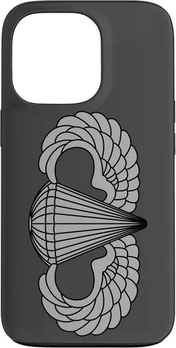 Vista 9 de Insignia básica de paracaidista para iPhone 14, alas de salto aerotransportadas, funda gris