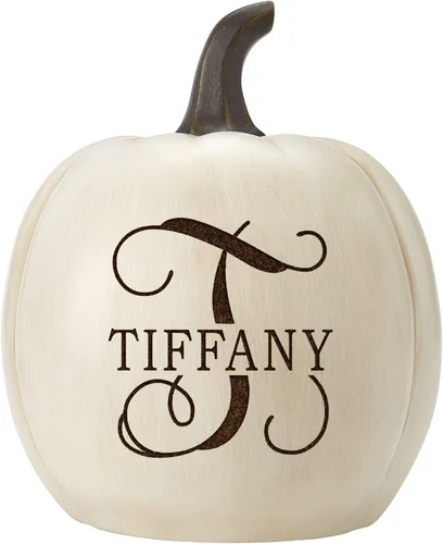 Vista 15 de Let's Make Memories - Calabaza personalizable con luz y apellido familiar e inicial para decoración otoñal de Halloween, para interiores y Naranja
