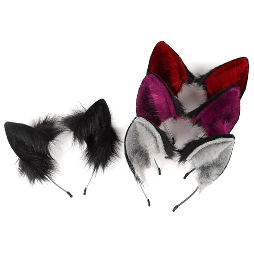 Vista 2 de Diadema con orejas de zorro y gato peludo, para Halloween, cosplay, fiesta de disfraces para mujeres y niñas