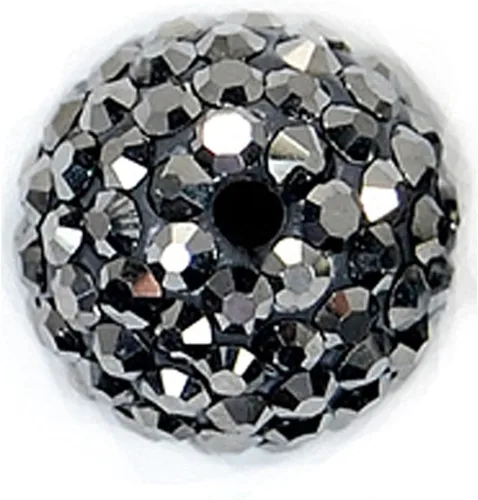 Vista 5 de RUBYCA Pave - Cuentas de arcilla de cristal checo para joyería Shamballa (20 unidades, 0.472 pulgadas, morado claro)