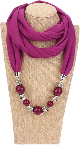 Vista 8 de W-FIGHT - Collar para mujer, diseño de bufanda, color sólido