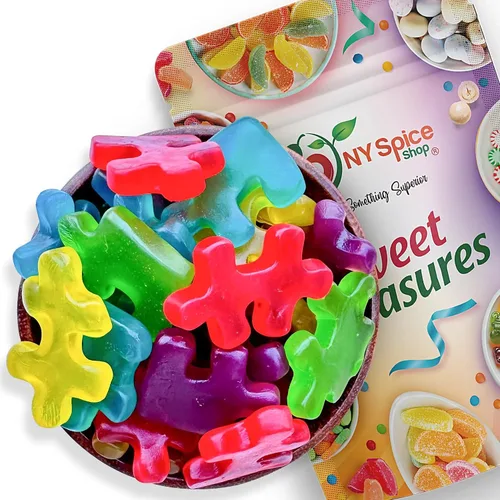 Vista 13 de NY Spice Shop Rebanadas de fruta de manzana – 1 libra de sabor cítrico masticable de gelatina de fruta de caramelo – Manzanas en rodajas a