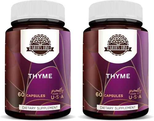 Vista 2 de HerbEra Earth's Love - Tomillo 60 cápsulas, cápsulas 400 mg, hecho con tomillo (Thymus Vulgaris) y cápsulas vegetales de hoja seca (60 cápsulas)