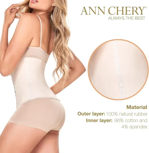 Vista 4 de Ann Chery Corsé entrenador de cintura para pérdida de peso para mujer, cincha de cintura colombiana, moldeador de cuerpo de látex de 3 ganchos