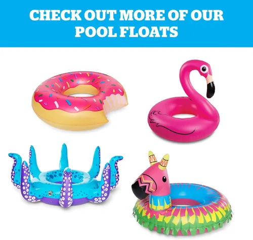Vista 5 de BigMouth Inc. Flotador gigante retro para piscina, balsa inflable de más de 5 pies de largo, juguete inflable duradero para fiesta de verano