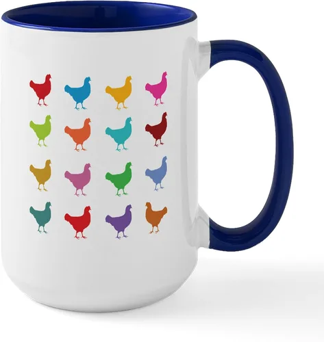Vista 16 de CafePress Backyard Chicken Whisperer Mugs Taza de café de cerámica de 15 oz (15.0 fl oz)