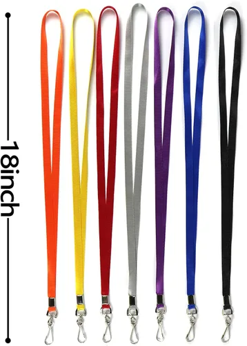 Vista 2 de Cordón de 50 piezas planas a granel para insignias de identificación, correas de cuello, cordón de crucero, clips giratorios de gancho en J