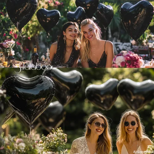 Vista 5 de 15 globos de papel de aluminio en forma de corazón negro de 18 pulgadas para el día de San Valentín, día de la madre, compromiso, aniversario