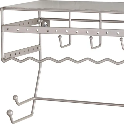 Vista 5 de Estante negro de 13.5 pulgadas para montaje en pared. Bastidor para guardar productos de joyería y accesorios Estante organizador para aretes