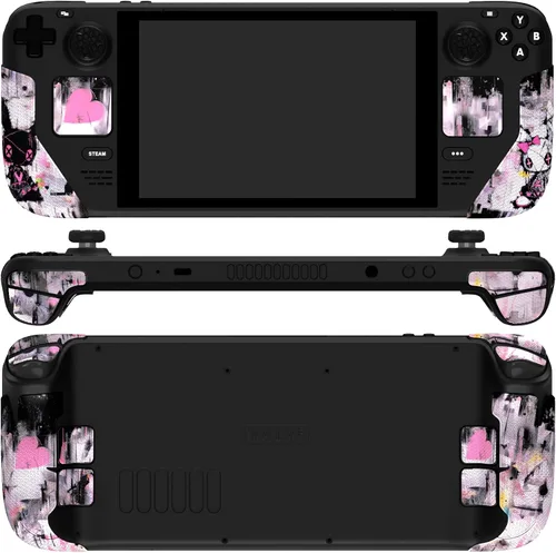 Vista 12 de PlayVital Professional Textured Soft Rubber Pads Handle Grips for Steam Deck LCD & OLED, Trackpads Skin Grip Enhancement Back Button Protective