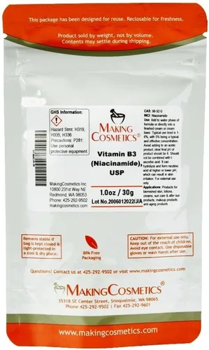 Vista 2 de MakingCosmetics - Vitamina B3, grado USP - Ingrediente cosmético - 1.0oz / 30g