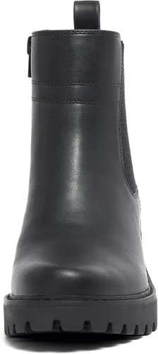 Vista 2 de vodvob Botas de tobillo para mujer, botines de tacón de cuña elásticos con plataforma Chelsea sin cordones y suela de lengüeta
