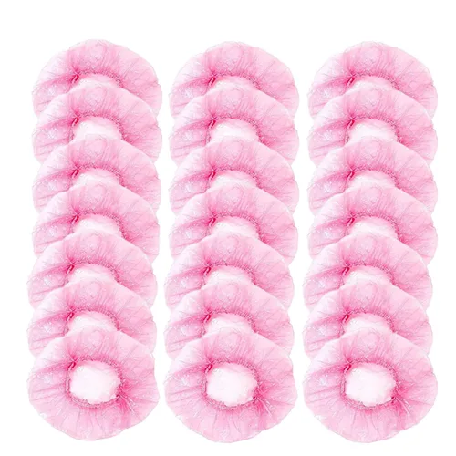 Vista 4 de 100 fundas desechables para los oídos para la ducha, protectores de oídos impermeables de plástico, gorras de ducha desechables para teñir el Azul