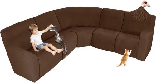 Vista 11 de ALIECOM Fundas 100% impermeables para sofá seccional reclinable, forma de L, elásticas, para esquina, funda para sofá seccional reclinable, lavable