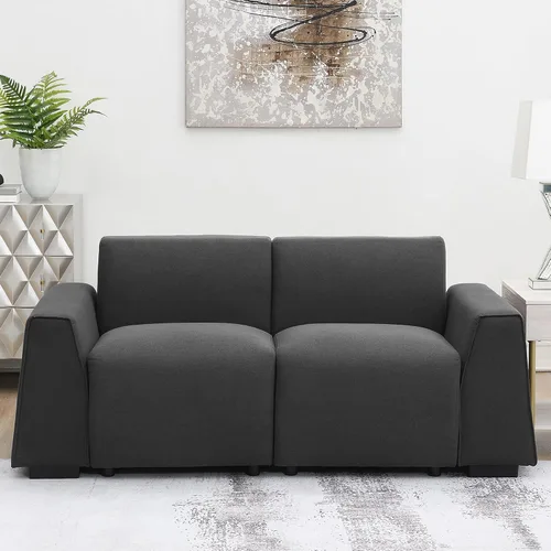 Vista 10 de LUMISOL Sofás de asiento profundo para sala de estar, moderno sofá tapizado de 3 plazas, cómodo sofá de dos plazas de gran tamaño, sofá nube