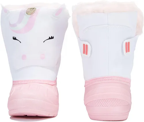Vista 5 de MORENDL Botas de nieve para niños, impermeables, con forro de piel, cálidas, antideslizantes, para niños y niñas, para caminar al aire libre
