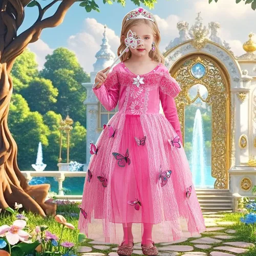 Vista 2 de Disfraz de princesa para niñas, disfraz de fiesta de Halloween de manga larga