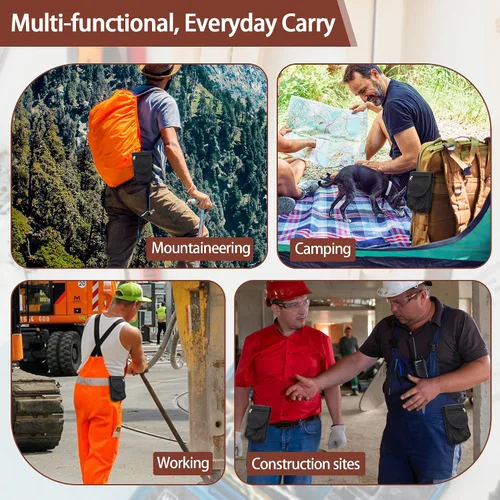 Vista 5 de Bolsa de herramientas con clip para cinturón, bolsa táctica universal para organizadores multiherramientas, funda de teléfono de nailon resistente