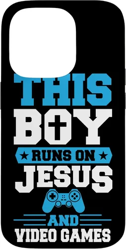 Vista 17 de This Boy Runs On Jesus and Video Games Christian Gamer Case for iPhone 17