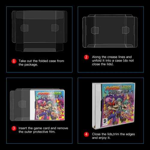 Vista 4 de 10 fundas protectoras de caja transparente para Nintendo DS NTSC, funda de plástico transparente de alta calidad, funda protectora resistente a