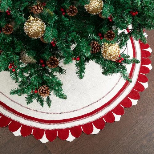 Vista 31 de Mr. Pen - Falda de árbol de Navidad de 48 pulgadas, lentejuelas negras brillantes con faldas de árbol de Navidad de piel sintética blanca Negro