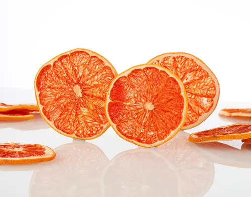 Vista 4 de Rebanadas de toronja seca de alta calidad, 3.5 onzas/3.53 oz, pomelo deshidratado, 100% natural, sin aditivos y sin azúcar añadido.
