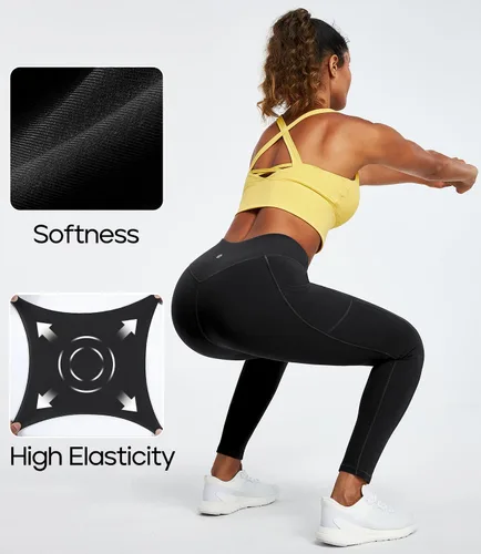Vista 4 de Heathyoga - Pantalones de yoga para mujer, leggings con bolsillos para mujer, pantalones de yoga de cintura alta con bolsillos, leggings