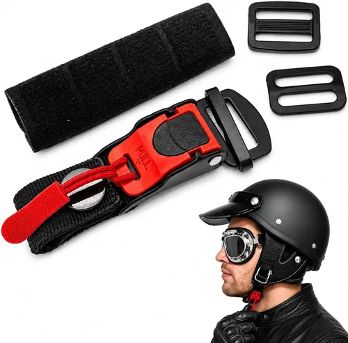 Vista 15 de Helmet Quick Release Buckle Kit, Metal Helmet Chin Strap Adapter, Compatible with Classic D-Rings Helmet