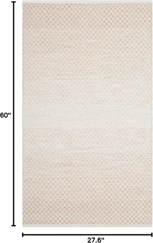 Vista 2 de SAFAVIEH Montauk Collection - Alfombra decorativa de 2 pies 3 pulgadas x 5 pies, color beige y marfil, algodón hecho a mano, ideal para zonas