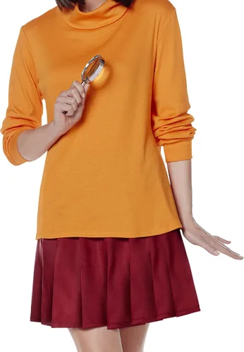 Vista 2 de Spirit Halloween Scooby-Doo - Disfraz de Velma para adultos, con licencia oficial, disfraz de grupo, disfraz de TV y película, cosplay de Velma
