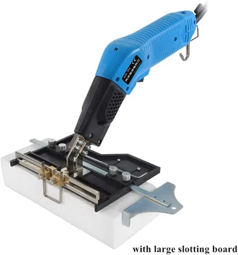 Vista 2 de Cuchillo cortador de espuma eléctrica de 110 V, esponja Peral, herramienta de corte de espuma peral, ranurado, refrigeración por aire, kit