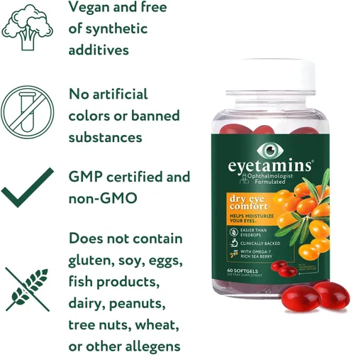 Vista 7 de eyetamins Blue Blocker® Eye Health - 60 gomitas de luteína - Desarrolladas por oftalmólogos - Apoya la visión, filtra la luz azul y ayuda a