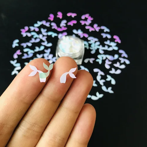 Vista 2 de PrettyG Paquete de 0.35 oz/paquete - Lentejuelas con purpurina en forma de cola - Festival Rave Beauty Maquillaje Cara Cuerpo Nail Art Decoración