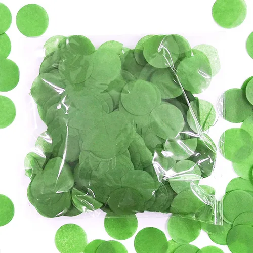 Vista 2 de ALLYDREW Confeti de papel de seda redondo de 1 pulgada (verde manzana)