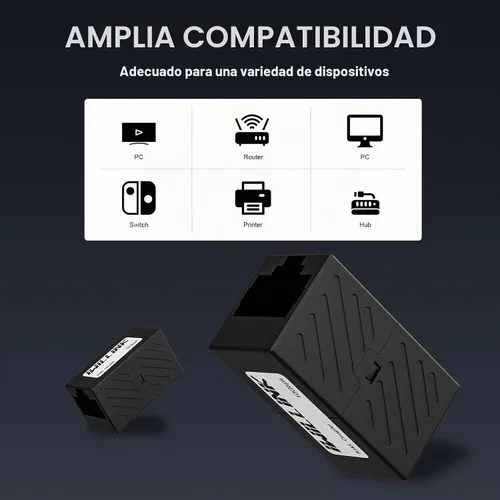 Vista 6 de iwillink Conector Ethernet RJ45, hembra a hembra, paquete de 5, color negro
