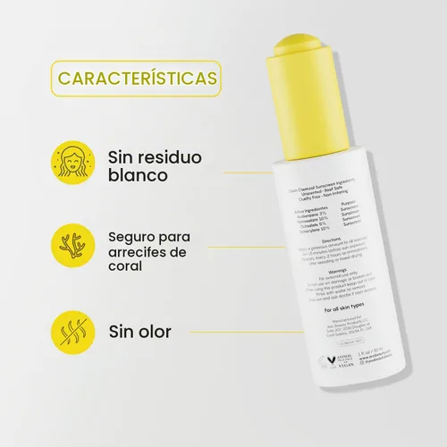 Vista 3 de JESS BEAUTY Protector solar facial Sun Drops SPF 50 Aceite para el cuidado de la piel con Camellia Sinensis y Squalane Cuidado de la piel