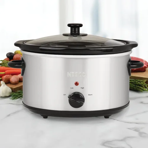 Vista 2 de NESCO SC-4-25, olla de cocción lenta, 4 cuartos de galón, plata