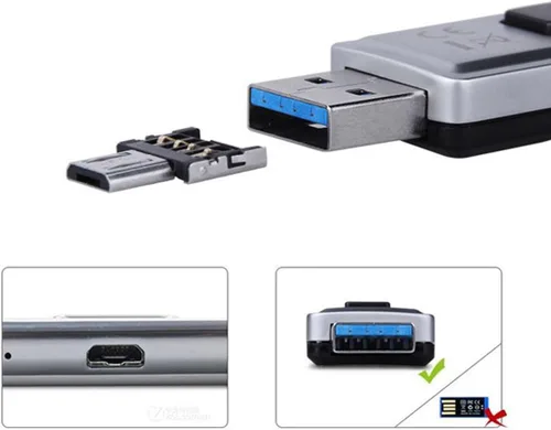 Vista 7 de Cablecc 100pcs Mini Tamaño USB 3.0 a Micro SD SDXC TF Lector de Tarjetas con Micro USB 5pin OTG Adaptador para Tablet/Teléfono Celular..