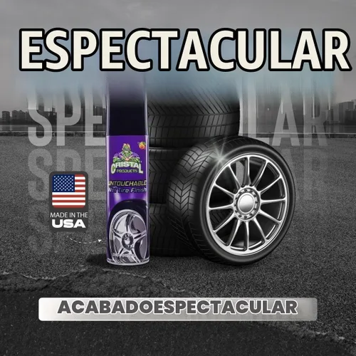 Vista 4 de Spray de brillo de neumáticos intocable, acabado húmedo de larga duración para un brillo profundo y protección, brillo de neumáticos impermeable 3PK