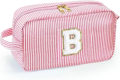 Vista 7 de Bonita bolsa grande de cosméticos de viaje, neceser con cremallera, bolsa de almacenamiento de maquillaje, bolsa de viaje, fiesta, boda, artículos
