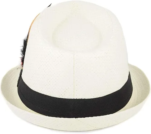 Vista 5 de WESTEND Fedora unisex de ala corta Sombreros para hombres y mujeres + sombreros de paja Fedora sombreros de malla refrescante, sombreros de Fedora